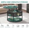 imageYITAHOME Round Lift Top Coffee Table with Storage Brown Farmhouse Coffee Tables for Living Room Modern Coffee Table with Hidden Storage Compartment Round Center Tables Living Room Home Office BrownDark Grey