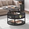 imageYITAHOME Round Lift Top Coffee Table with Storage Brown Farmhouse Coffee Tables for Living Room Modern Coffee Table with Hidden Storage Compartment Round Center Tables Living Room Home Office BrownDark Grey