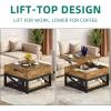imageYITAHOME Round Lift Top Coffee Table with Storage Brown Farmhouse Coffee Tables for Living Room Modern Coffee Table with Hidden Storage Compartment Round Center Tables Living Room Home Office BrownRustic Brown