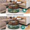 imageYITAHOME Round Lift Top Coffee Table with Storage Brown Farmhouse Coffee Tables for Living Room Modern Coffee Table with Hidden Storage Compartment Round Center Tables Living Room Home Office BrownBrown