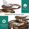 imageYITAHOME Round Lift Top Coffee Table with Storage Brown Farmhouse Coffee Tables for Living Room Modern Coffee Table with Hidden Storage Compartment Round Center Tables Living Room Home Office BrownBrown