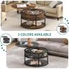 imageYITAHOME Round Lift Top Coffee Table with Storage Brown Farmhouse Coffee Tables for Living Room Modern Coffee Table with Hidden Storage Compartment Round Center Tables Living Room Home Office BrownBrown
