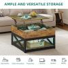 imageYITAHOME Round Lift Top Coffee Table with Storage Brown Farmhouse Coffee Tables for Living Room Modern Coffee Table with Hidden Storage Compartment Round Center Tables Living Room Home Office BrownRustic Brown