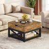 imageYITAHOME Round Lift Top Coffee Table with Storage Brown Farmhouse Coffee Tables for Living Room Modern Coffee Table with Hidden Storage Compartment Round Center Tables Living Room Home Office BrownRustic Brown