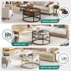 imageYITAHOME Round Lift Top Coffee Tables for Living Room with Hidden Storage Compartment Modern Grey Coffee Table with Storage 2 Tiers for Home Decor Office Round Center Tables Living Room Table GreyRustic Brown