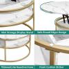 imageYITAHOME Round Lift Top Coffee Tables for Living Room with Hidden Storage Compartment Modern Grey Coffee Table with Storage 2 Tiers for Home Decor Office Round Center Tables Living Room Table GreyMarble and Gold
