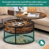 imageYITAHOME Round Lift Top Coffee Tables for Living Room with Hidden Storage Compartment Modern Grey Coffee Table with Storage 2 Tiers for Home Decor Office Round Center Tables Living Room Table GreyRustic Brown