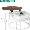 imageYITAHOME Round Lift Top Coffee Tables for Living Room with Hidden Storage Compartment Modern Grey Coffee Table with Storage 2 Tiers for Home Decor Office Round Center Tables Living Room Table GreyBrown and White