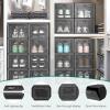 imageYITAHOME Shoe Storage Box Set of 12 Medium Size Shoe Storage Organizers Stackable Shoe Storage Box Rack Containers  Medium Size138L x 98W x 73HBlack