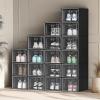 imageYITAHOME Shoe Storage Box Set of 12 Medium Size Shoe Storage Organizers Stackable Shoe Storage Box Rack Containers  Medium Size138L x 98W x 73HBlack