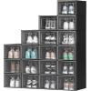 imageYITAHOME Shoe Storage Box Set of 12 Medium Size Shoe Storage Organizers Stackable Shoe Storage Box Rack Containers  Medium Size138L x 98W x 73HBlack
