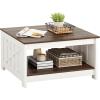 imageYITAHOME Coffee Table with Storage Square Coffee Tables for Living Meeting Room Farmhouse Coffee Table with Large Half Open Storage Compartment Rustic Wood Cocktail Table BlackWalnut