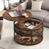 imageYITAHOME Round Lift Top Coffee Table with Storage Brown Farmhouse Coffee Tables for Living Room Modern Coffee Table with Hidden Storage Compartment Round Center Tables Living Room Home Office BrownBrown