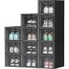 imageYITAHOME Shoe Storage Box Set of 12 Medium Size Shoe Storage Organizers Stackable Shoe Storage Box Rack Containers  Medium Size138L x 98W x 73HBlack