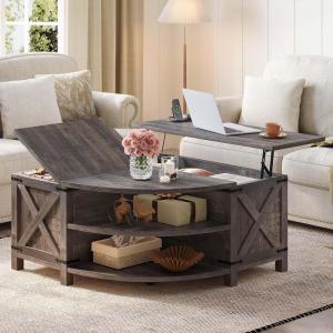 imageYITAHOME Farmhouse Lift Top Coffee Table with Storage Wood Cured Center Table with Charging StationampampUSB Port Living Room Table wLarge Hidden Space for Bedroom Home Office Dark Rustic OakDark Rustic Oak
