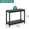 imageYITAHOME 383quot Patio Bar Table Entry Console Table 2Shelf HIPS Indoor Outdoor Height Table Multifunctional Buffet Storage Organizer with Adjustable Feet Black