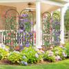 imageYITAHOME 4 Pack 87x20in Garden Arch Trellises Black Metal Coated Trellis for Climbing Plants Outdoor Roses Vegetables Vines Cucumbers