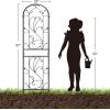 imageYITAHOME 4 Pack 87x20in Garden Arch Trellises Black Metal Coated Trellis for Climbing Plants Outdoor Roses Vegetables Vines Cucumbers
