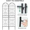 imageYITAHOME 4 Pack 87x20in Trellises for Cllimbing Plants Outdoor Roses Vegetables Vines Flowers Black Metal Coated Rustproof Garden Trellis for Patio