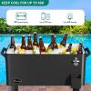 imageYITAHOME 80 Quart Patio Cooler Cart with Bottle Opener Drainage Portable Rolling Beverage Cart for Outdoor Drink Cooler Pool Deck Party BBQ CookoutsBlack