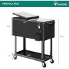 imageYITAHOME 80 Quart Patio Cooler Cart with Bottle Opener Drainage Portable Rolling Beverage Cart for Outdoor Drink Cooler Pool Deck Party BBQ CookoutsBlack