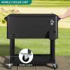 imageYITAHOME 80 Quart Patio Cooler Cart with Bottle Opener Drainage Portable Rolling Beverage Cart for Outdoor Drink Cooler Pool Deck Party BBQ CookoutsBlack