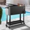 imageYITAHOME 80 Quart Patio Cooler Cart with Bottle Opener Drainage Portable Rolling Beverage Cart for Outdoor Drink Cooler Pool Deck Party BBQ CookoutsBlack