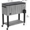 imageYITAHOME 80 Quart Patio Cooler Cart with Bottle Opener Drainage Portable Rolling Beverage Cart for Outdoor Drink Cooler Pool Deck Party BBQ CookoutsGrey