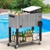imageYITAHOME 80 Quart Patio Cooler Cart with Bottle Opener Drainage Portable Rolling Beverage Cart for Outdoor Drink Cooler Pool Deck Party BBQ CookoutsGrey