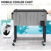 imageYITAHOME 80 Quart Patio Cooler Cart with Bottle Opener Drainage Portable Rolling Beverage Cart for Outdoor Drink Cooler Pool Deck Party BBQ CookoutsGrey