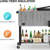 imageYITAHOME 80 Quart Patio Cooler Cart with Bottle Opener Drainage Portable Rolling Beverage Cart for Outdoor Drink Cooler Pool Deck Party BBQ CookoutsGrey