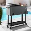 imageYITAHOME 80 Quart Patio Cooler Cart with Bottle Opener Drainage Portable Rolling Beverage Cart for Outdoor Drink Cooler Pool Deck Party BBQ CookoutsSilver
