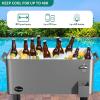 imageYITAHOME 80 Quart Patio Cooler Cart with Bottle Opener Drainage Portable Rolling Beverage Cart for Outdoor Drink Cooler Pool Deck Party BBQ CookoutsSilver