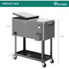 imageYITAHOME 80 Quart Patio Cooler Cart with Bottle Opener Drainage Portable Rolling Beverage Cart for Outdoor Drink Cooler Pool Deck Party BBQ CookoutsSilver