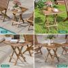 imageYITAHOME Acacia Wood Outdoor Side Table Patio Folding Square End Table with XFrame and Slatted Tabletop for Backyard Patio Garden Living Room Kitchen WeatherDurable No AssemblySquare