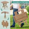 imageYITAHOME Acacia Wood Outdoor Side Table Patio Folding Square End Table with XFrame and Slatted Tabletop for Backyard Patio Garden Living Room Kitchen WeatherDurable No AssemblySquare