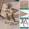 imageYITAHOME Acacia Wood Outdoor Side Table Patio Folding Square End Table with XFrame and Slatted Tabletop for Backyard Patio Garden Living Room Kitchen WeatherDurable No AssemblySquare