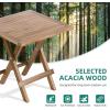imageYITAHOME Acacia Wood Outdoor Side Table Patio Folding Square End Table with XFrame and Slatted Tabletop for Backyard Patio Garden Living Room Kitchen WeatherDurable No AssemblySquare