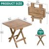 imageYITAHOME Acacia Wood Outdoor Side Table Patio Folding Square End Table with XFrame and Slatted Tabletop for Backyard Patio Garden Living Room Kitchen WeatherDurable No AssemblySquare