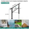 imageYITAHOME Handrails for Outdoor Steps34 Step Stair Railing Outdoor 402quot Length BlackPorch Wrought Iron Railing Adjustable Angle Safety Handrails Suitable for BalconiesParksResidential Steps