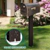 imageYITAHOME Mailbox Post for Outside 43 x 4 x 4 inches Q235 Steel Mailbox Stand PowderCoated Surface Support Bracket InGround Mounting Stand for Lawn or Sidewalk BronzeRegularBronze