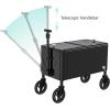 imageYITAHOME Wagon Rolling Cooler Cart 80 Quart Outdoor Cooler Cart with Adjustable Handle ampamp 360 Swivel Wheels Portable Cooler Ice Chest with Bottle Opener for Beach Patio Partyblack