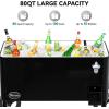imageYITAHOME Wagon Rolling Cooler Cart 80 Quart Outdoor Cooler Cart with Adjustable Handle ampamp 360 Swivel Wheels Portable Cooler Ice Chest with Bottle Opener for Beach Patio Partyblack