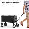 imageYITAHOME Wagon Rolling Cooler Cart 80 Quart Outdoor Cooler Cart with Adjustable Handle ampamp 360 Swivel Wheels Portable Cooler Ice Chest with Bottle Opener for Beach Patio Partyblack