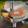 imageYTIAHOME MultiFuel Outdoor Pizza Oven with Rotating 12quot Wood and Gas Fired Pizza Oven with Builtin Thermometer Dual Fuel Pizza Maker with Peel Stone Carry Cover Recipes for Backyard CampMultiFuel Pizza Oven with Rotating