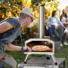 imageYTIAHOME MultiFuel Outdoor Pizza Oven with Rotating 12quot Wood and Gas Fired Pizza Oven with Builtin Thermometer Dual Fuel Pizza Maker with Peel Stone Carry Cover Recipes for Backyard CampWood Fired Pizza Oven with Rotating