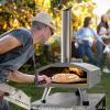 imageYTIAHOME MultiFuel Outdoor Pizza Oven with Rotating 12quot Wood and Gas Fired Pizza Oven with Builtin Thermometer Dual Fuel Pizza Maker with Peel Stone Carry Cover Recipes for Backyard CampMultiFuel Pizza Oven with Rotating