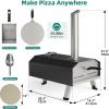 imageYTIAHOME MultiFuel Outdoor Pizza Oven with Rotating 12quot Wood and Gas Fired Pizza Oven with Builtin Thermometer Dual Fuel Pizza Maker with Peel Stone Carry Cover Recipes for Backyard CampWood Fired Pizza Oven with Rotating