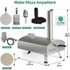 imageYTIAHOME MultiFuel Outdoor Pizza Oven with Rotating 12quot Wood and Gas Fired Pizza Oven with Builtin Thermometer Dual Fuel Pizza Maker with Peel Stone Carry Cover Recipes for Backyard CampMultiFuel Pizza Oven with Rotating