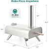 imageYTIAHOME MultiFuel Outdoor Pizza Oven with Rotating 12quot Wood and Gas Fired Pizza Oven with Builtin Thermometer Dual Fuel Pizza Maker with Peel Stone Carry Cover Recipes for Backyard CampWood Fired Pizza Oven